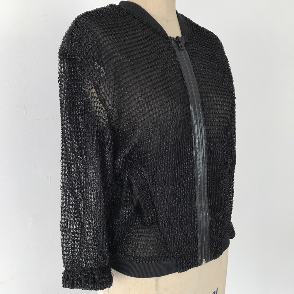H&M Black Chainlink Bomber Jacket